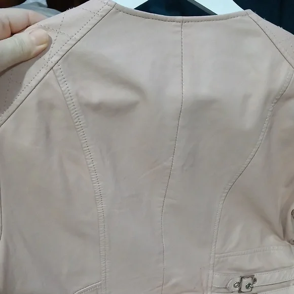 💕 Slate & Willow Pink Leather Moto Jacket – Blush Biker Chic Size M 🏍️✨
